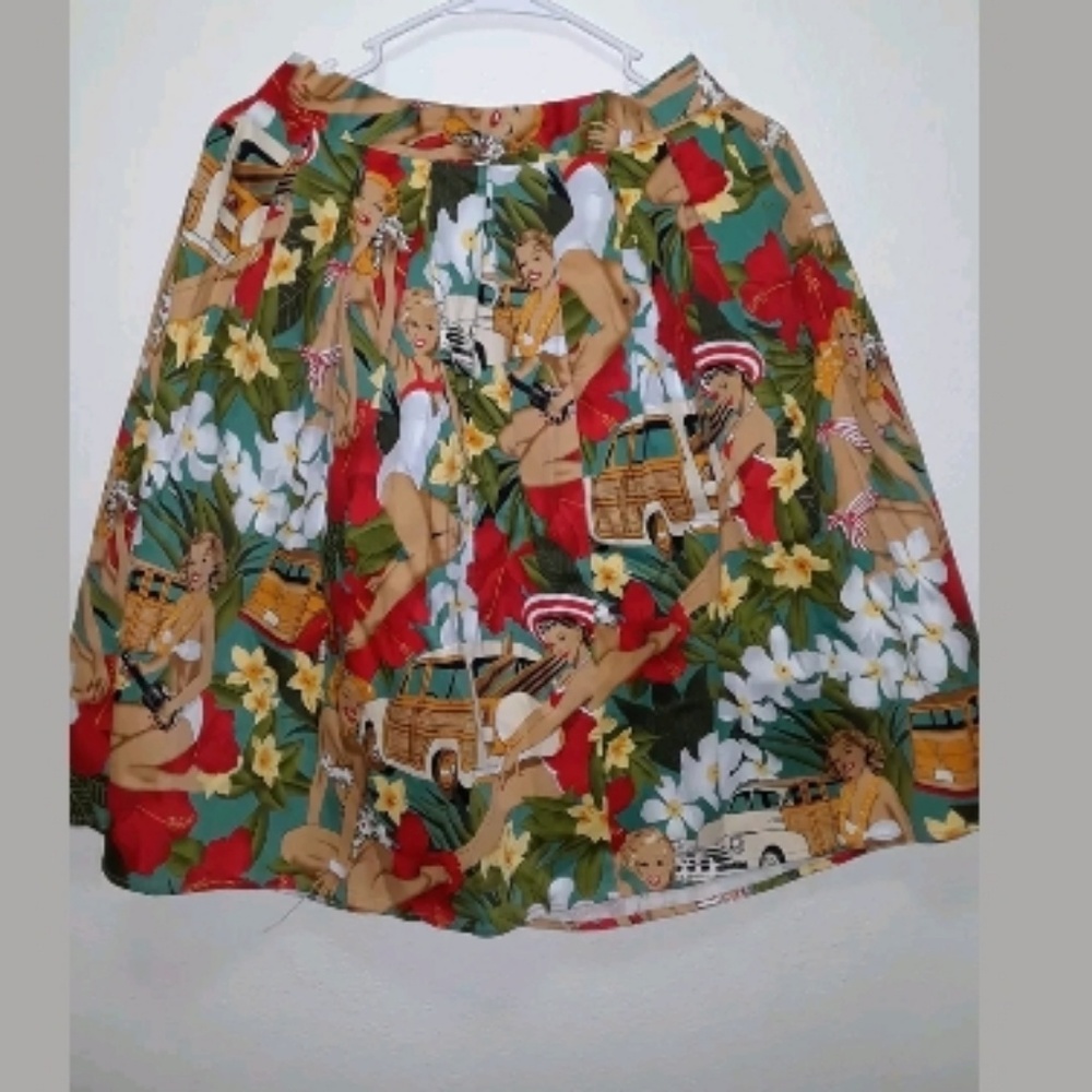 Grace Karin Rockabilly Pin Up Girl Hawaiian Skirt